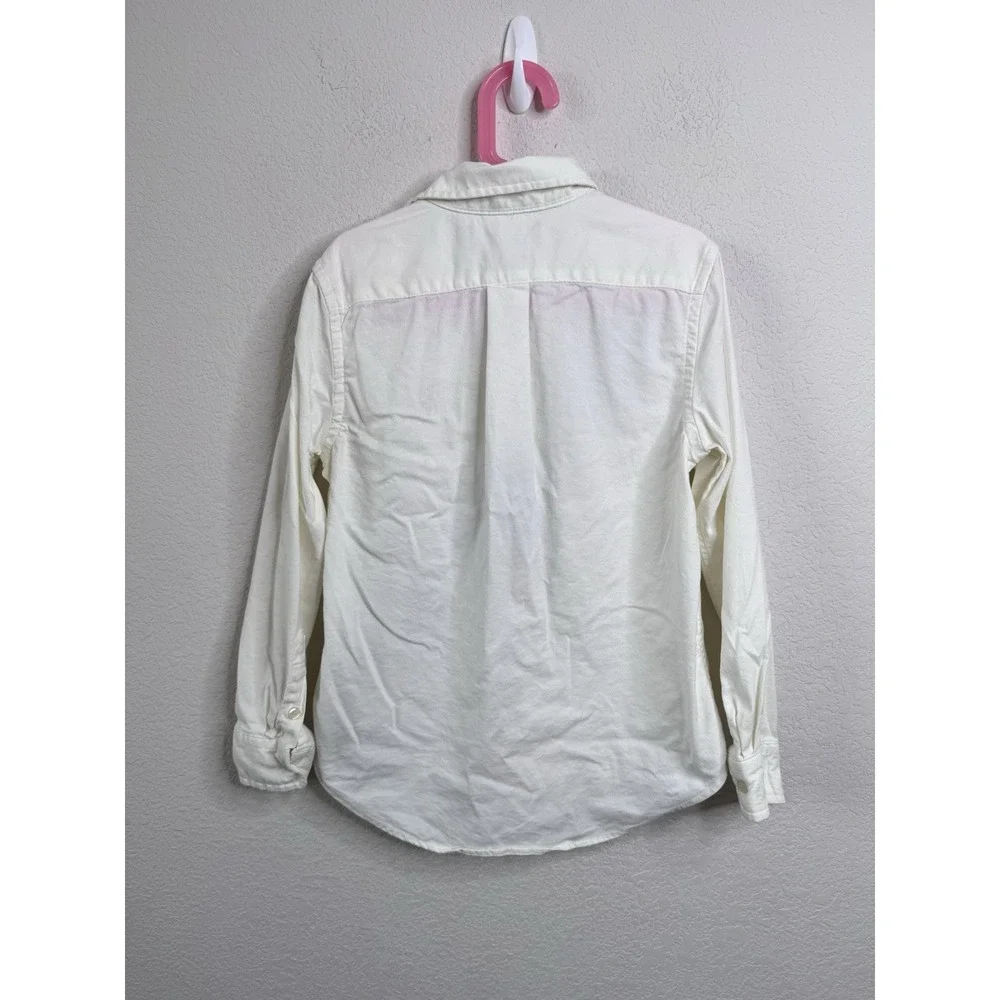 Ralph Lauren Boys 8 Button‎ Down Shirt White Polo Logo Stripe Performance Preppy